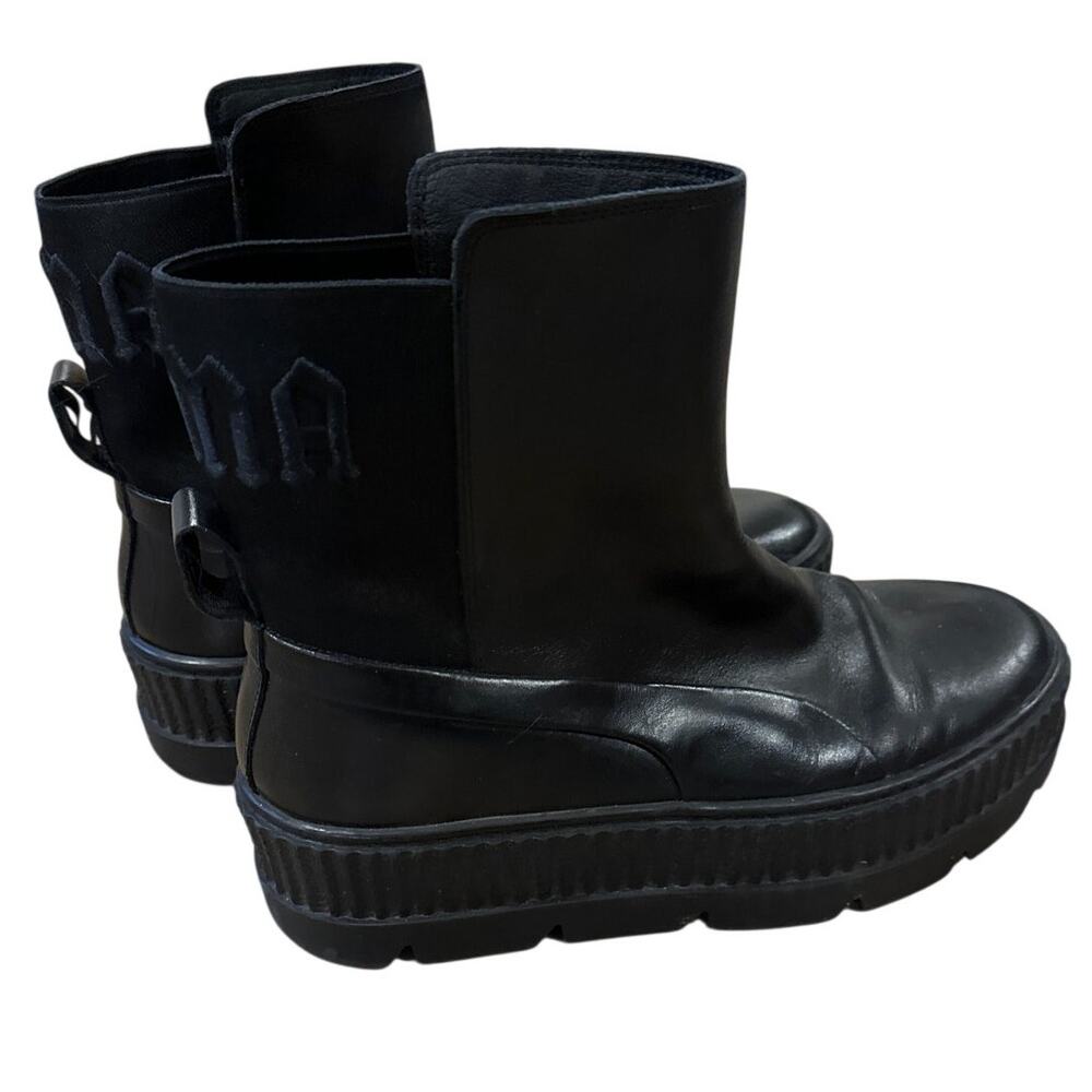 Fenty Puma by Rihanna Platform Chelsea Ankle Boots Black Pull On 9.5 Streetwear